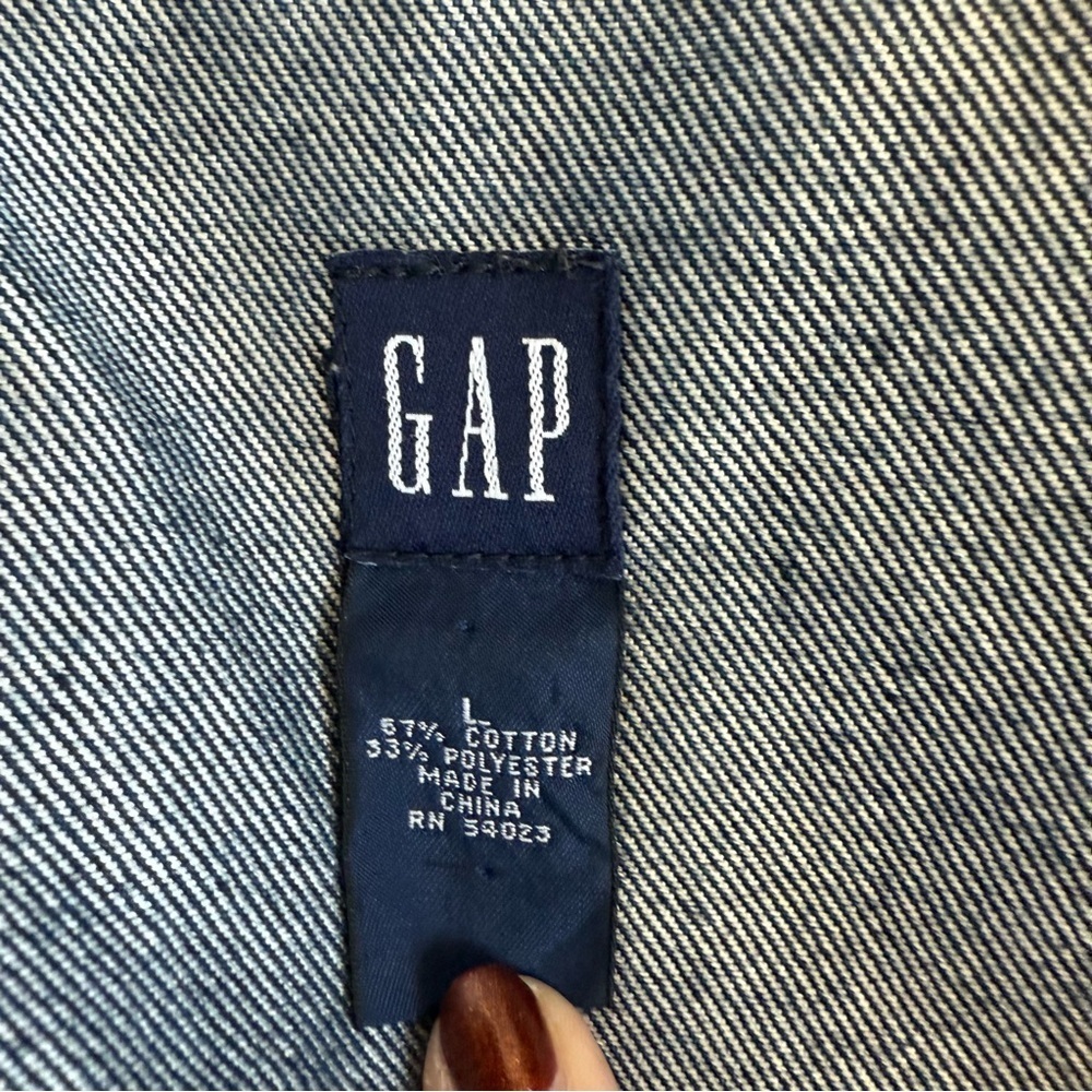 GAP Denim Button Front Jacket Large - Picture 4 of 6